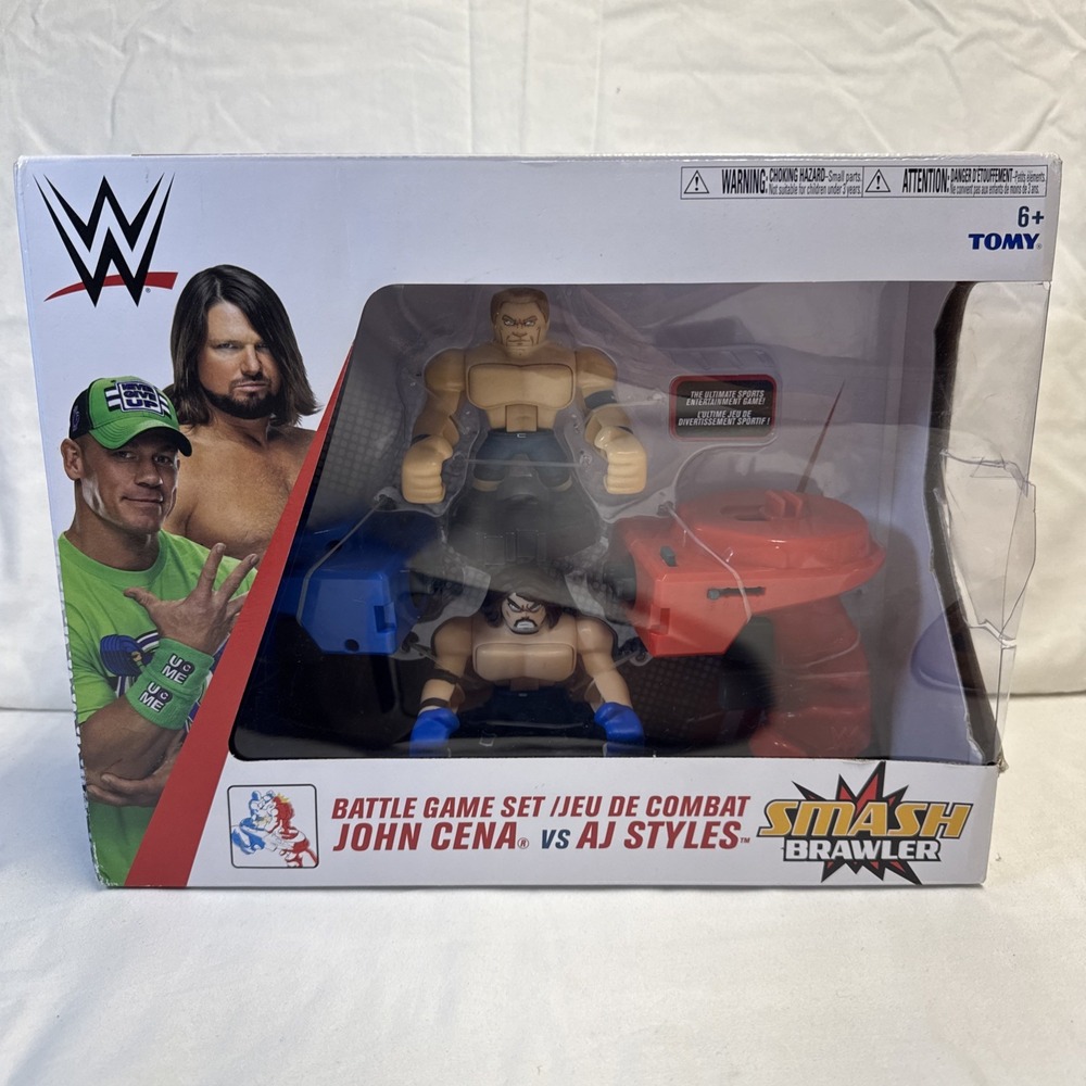 WWE BATTLE GAME SET Smash Brawlers John Cena vs AJ Styles~NEW-Sealed-Damaged Box